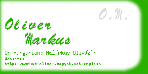 oliver markus business card